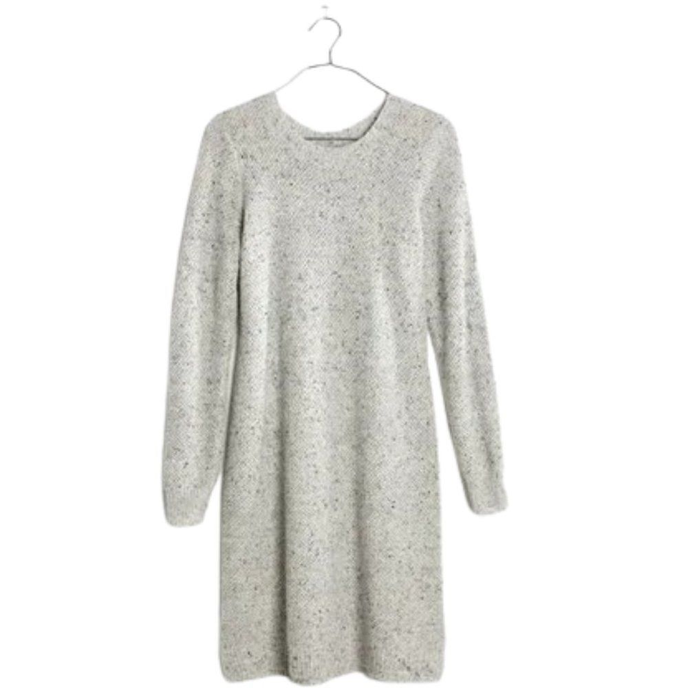 EUC Madewell Button-Back Sweater-Tunic Dress in Donegal Grey